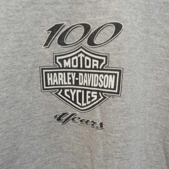 Harley Davidson 100 Years Mock Neck T~Sheldons Harley Mass~Nice~Gently worn - Picture 3 of 6
